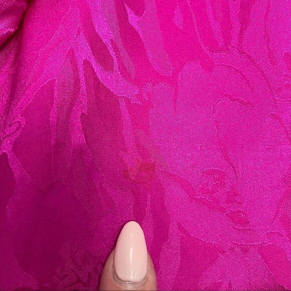 Adrianna Papell Fuchsia Pink Silk Skirt With Floral Design Size 8 - Picture 7 of 10